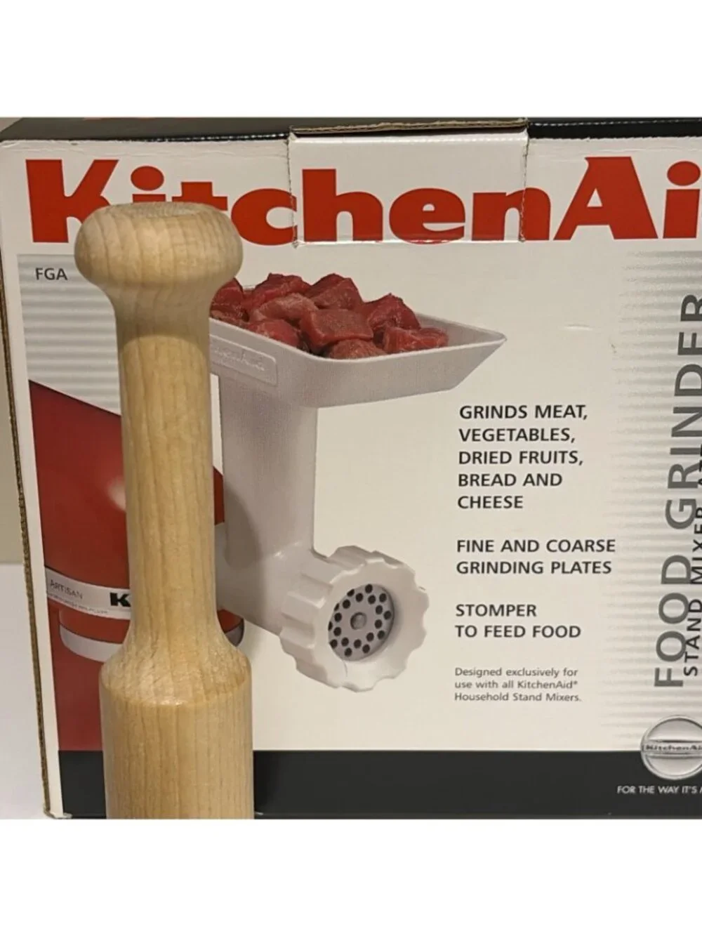 KitchenAid Food Grinder Model FGA Stand Mixer Attachment Meat Vegetables Cheese
